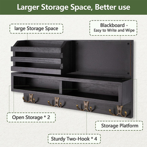 WDF Porta Llaves De Pared casa portachiavi <span class=keywords><strong>in</strong></span> <span class=keywords><strong>legno</strong></span> Rack supporto scaffale gancio e posta per montaggio a <span class=keywords><strong>parete</strong></span> portachiavi per <span class=keywords><strong>parete</strong></span> - Product Image 5