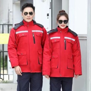 重型冬季保暖紫外印花高可见安全工作服夹克CE & ROHS认证户外工作服夹克 - Product Image 3