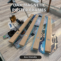 Marcos de pared de madera de roble magnético, sistema colgante de impresión de imágenes para decoración del hogar para mapas de Navidad, rollos de lienzo, cajas de manualidades de madera