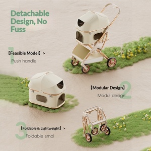 Nouvelle <span class=keywords><strong>poussette</strong></span> universelle transfrontalière <span class=keywords><strong>pour</strong></span> animaux de compagnie, en alliage d'aluminium léger, pliable en un clic, à 4 roues, <span class=keywords><strong>pour</strong></span> chiens et chats, <span class=keywords><strong>pour</strong></span> l'extérieur - Product Image 3