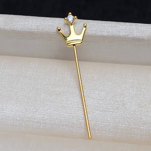 Accesorio Versátil de Plata S925 Hecho a Mano, con Forma de Varita de Mago y Corona, para Abalorios Barrocos, Componentes de Joyería Hueca - Product Image 4