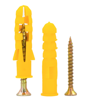 Anti Slip Nylon Plastic Yellow Expansion Plug Chipboard Screw Wood Screw Wall Anchor for Furniture Fixing Construction