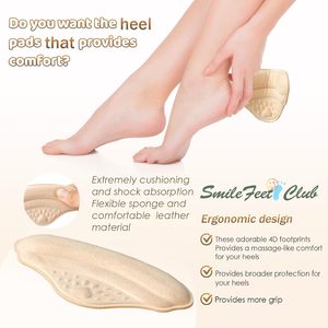 Almohadillas para el Talón para Aliviar el <span class=keywords><strong>Dolor</strong></span>, Almohadillas 4D para Zapatos Demasiado Grandes para Mujeres y Hombres, Previenen Ampollas y Quemaduras, Protectores de Talón - Product Image 5
