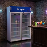 Vitrine Réfrigérée Commerciale Verticale en Acier Galvanisé pour Boissons 400L-1288L 2-8°C