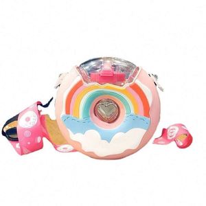 Bouteille d'eau pour enfants d'école, filles, avec paille et poignée, facile à nettoyer, compatible lave-vaisselle, bouteille d'eau de sport personnalisée - Product Image 1