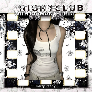 Vente Flash : Haut court sexy et tendance pour femme, col carré, respirant, orné de plumes et de strass, idéal pour les soirées en club - Product Image 2