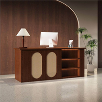 Nouveau comptoir de réception laqué style osier, finition brillante, pour bureau, magasin, entreprise, accueil et consultation
