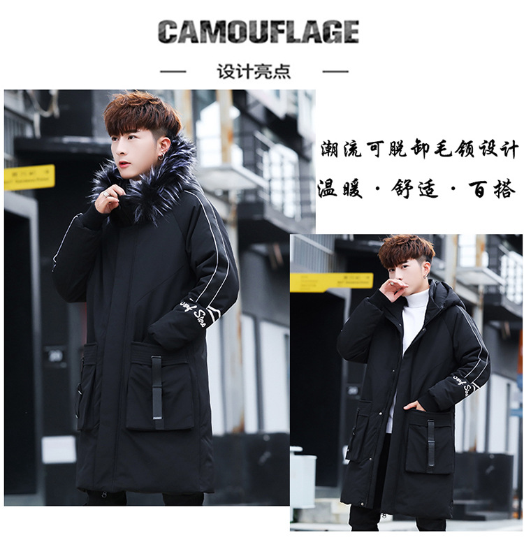 Haitpant Winter Mannen Lange Jas Met Grote Bontkraag Dikke Parka Nep Bont Jas Mannen Bont Parka Warm Rusland Jas, Zwart, XL