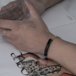 <span class=keywords><strong>Bracelet</strong></span> Chaîne Maillons en Acier Inoxydable Plaqué Or 18K, <span class=keywords><strong>Personnalisable</strong></span>, Hip-Hop, Vente en Gros, Bijoux Barres Gravables Vierges <span class=keywords><strong>pour</strong></span> Hommes - Product Image 2