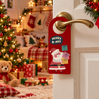 Décoration de Noël Pafu pour la maison, l'hôtel et les fêtes, panneau de porte Père Noël, décoration suspendue pour les fêtes de Noël, porte-panneau de porte en bois de Noël