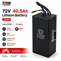 Batterie au lithium OEM TRB POWER 72V 40.5Ah 20S9P 315A ANT Bluetooth BMS XT60 QS8 QS10 pour moto électrique ONYX RCR