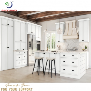 Fabrika Üretimi Masif Ahşap İnce Shaker RTA Modüler Mutfak Dolapları Serisi Vietnam'da Üretilmiştir Mutfak Dolapları Montajı Hazır - Product Image 2