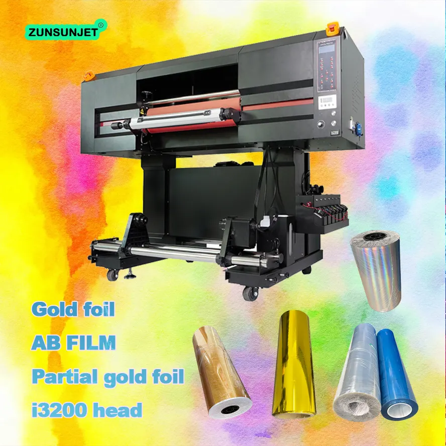 Mới kỹ thuật số A1 24 inch 60 cm 60 cm 3 4 đầu i3200 CuộN để cuộn uvdtf UV dtf in ấn nhãn dán máy in với Laminator UV dtf