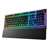 SteelSeries 64798 Apex 3 USB PC Gaming Keyboard 10-Zone RGB Lighting Premium Magnetic Wrist Rest Tata Letak QWERTY Spanyol Hitam 258
