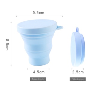 High Quality Collapsible Travel Camping Silicone Folding Drinking <b>Cup</b> Spill Proof with Lid - Product Image 5