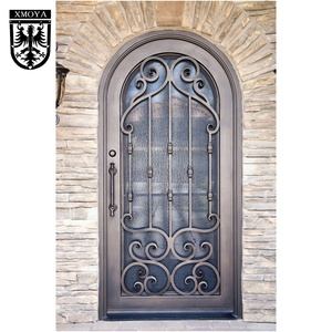 Puerta Principal de Seguridad Moderna de Hierro Forjado y Acero con Vidrio, Diseño Simple de Una Sola Puerta, Impermeable, con Diseño Gráfico 011 - Product Image 6