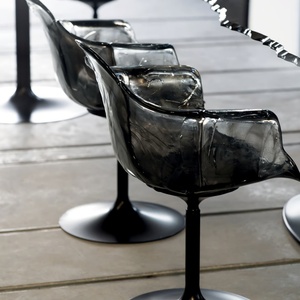 Chaise de salle à manger légère et luxueuse en résine transparente Petal Bar Chaise haute rotative pour la maison moderne au design haut de gamme pour l'appartement - Product Image 1