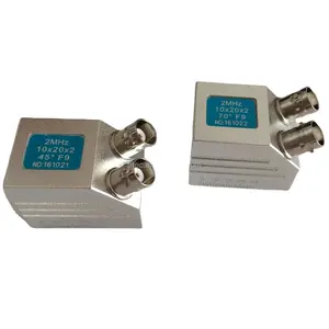 DTEC Doppio Angolo Sonda, 10x20mm, 2 MHz, BNC-BNC sonda per UT macchina, Su Misura OEM sonde, prezzo produttore