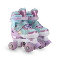 Patins à roulettes réglables anti-chute en tissu PU à double rangée pour enfants, idéaux pour les filles débutantes - Vente en gros