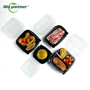 Contenitore per Alimenti Usa e Getta con Cerniera Nero Trasparente del Produttore, Scatola a Conchiglia per Hamburger, Contenitore da Asporto per Ristoranti - Product Image 1