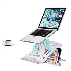 New Plastic <b>Laptop</b> <b>Stand</b> <b>Adjustable</b> Height Foldable with Rotating Base 7cm for Notebook Cooling Support - Product Image 1