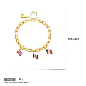 Recuerdos <span class=keywords><strong>de</strong></span> Equipos <span class=keywords><strong>de</strong></span> Fútbol, Colgante <span class=keywords><strong>de</strong></span> Bandera Multicolor Personalizado, Cadena Chapada en Oro, Diseño Unisex, Pulsera Personalizada Desmontable - Product Image 4