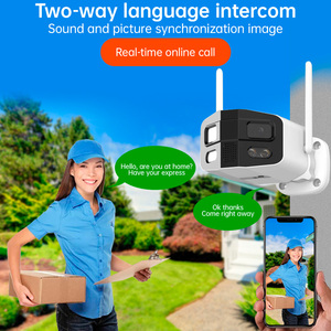 KERUI 리얼 4MP 투야 와이파이 카메라 180 °   광각 네트워크 카메라 듀얼 렌즈 인체 감지 홈 보안 감시 풀 컬러 - Product Image 4