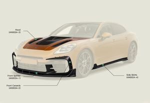Pieza de automóvil de fibra de carbono seca para Porsche Panamera Upgrade <span class=keywords><strong>Aulen</strong></span> Design Body Kit Front Lip Rear Difusor Side SkirtsTuning Aero - Product Image 5
