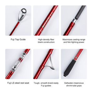 NOEBY 13'0'' INFINITE 3 Section Surf <strong>Rod</strong> with Fuji Guide and <strong>Reel</strong>, 3 Piece Spinning &amp; Casting <strong>Fishing</strong> <strong>Rod</strong> for Travel <strong>Fishing</strong> - Product Image 5