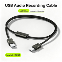 Cable de Audio USB 2.0 al por Mayor, Cable de Transferencia de Audio Bidireccional con Trenzado de Nailon, Cable Estéreo sin Pérdidas para Mezclador de PC, Logotipo Personalizado OEM para Automóvil