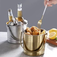 Seau à glace isotherme à double paroi en acier inoxydable 304 pour bière et vin, idéal pour les fêtes, articles de bar modernes