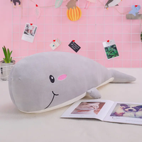 Jouets en peluche de baleine Beluga personnalisés de couleur rose et bleue, vente en gros, adorables animaux marins en peluche, oreillers en peluche de baleine