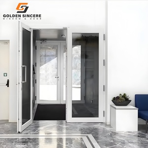 Puerta abatible de cristal de diseño moderno GS con marco de aluminio para interiores comerciales - Product Image 3