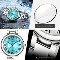 Nouvelle montre à quartz de luxe avec phases de lune, étanche, bracelet en acier inoxydable de haute qualité, montre pour femme X-GEQCK