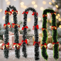 Guirlande de Noël de 2 m avec nœuds, accessoires de fête, ornement mural pour la maison, bandes de guirlande pour décorations d'arbre de Noël
