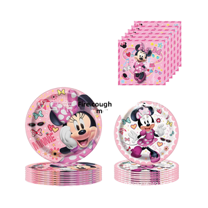 新しいミニーテーマ使い捨て紙皿カップとタオルセットキッズパーティーデコレーション - Product Image 4