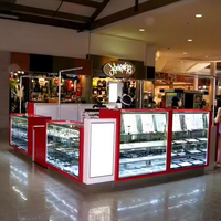 Comptoir de présentation de bijoux en verre trempé assemblé avec éclairage LED en acier inoxydable pour magasin de détail, centre commercial, kiosque de luxe