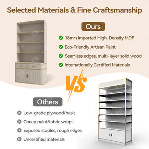 Turri Boutique Display Beauty Salon Rack Góndola Estantería Suministros Accesorio de piso Gabinete Estante de exhibición de madera - Product Image 3