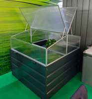 Serres surélevées en gros, prix d'usine, fond en métal avec panneau en polycarbonate, boîtes de semis de jardin, protection des plantes