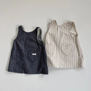 Nuovo Abbigliamento per Neonati e Bambini 2026, Vestito Estivo in Cotone Trendy Senza Maniche con Motivo a Cuori per Bambine - Product Image 1