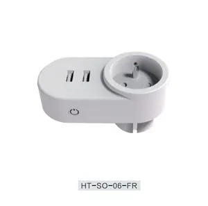 FR French type wifi smart single plug with 2 USB 5V/2.1A 3680W 16A