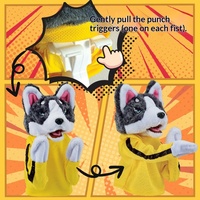 Peluche chien boxeur interactif, type gant de performance, Husky vocalisable, poupée à doigts 31cm-50cm pour jeunes