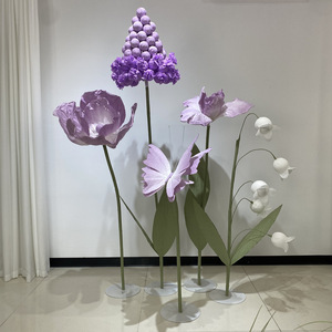Boda planta verde floricultura gigante hecho a mano Flor de Papel alta calidad Jacinto <span class=keywords><strong>orientalis</strong></span> centro comercial decoración de ventanas - Product Image 5
