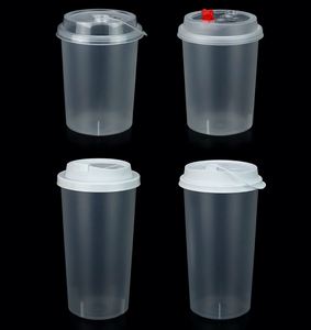 CJF Custom Logo Boba <b>Cups</b> Disposable <b>Plastic</b> <b>Cups</b> 500ml 16oz 24oz 700ml Bottles Buckets Frosted <b>Cup</b> with Sipping Lids - Product Image 3