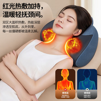 Almohada de masaje multifuncional con terapia de calor para el cuello, recargable por USB, para alivio de la columna cervical y la espalda