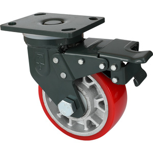 Ruote Girevoli Industriali in Ghisa con Rivestimento in PU da 4,5,6,8 Pollici per Carrelli da Fabbrica, Carrelli da Officina e Carrelli per Carichi Pesanti - Product Image 2