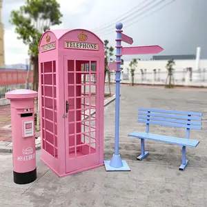 Customized wholesale metal red telephone London Classic phone booth for sale