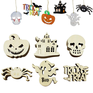 Mini fantôme Halloween ornements en bois suspendus <span class=keywords><strong>film</strong></span> <span class=keywords><strong>d</strong></span>'<span class=keywords><strong>horreur</strong></span> ornements pour Halloween/arbres de Noël écologique - Product Image 3