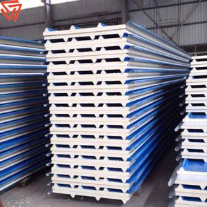 양면 알루미늄 아연 도금 강철 단열 트라페조이드형 PU 샌드위치 지붕 패널 - Product Image 4