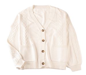 Tricot épais à manches longues pour <span class=keywords><strong>femme</strong></span>, maillot boutonné, <span class=keywords><strong>pull</strong></span> tricoté pour fille, Cardigan - Product Image 3